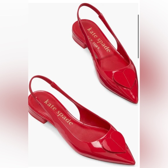 Kate Spade lover slingback pointed toe flat Cherry Rouge Sz 7 - Picture 1 of 11